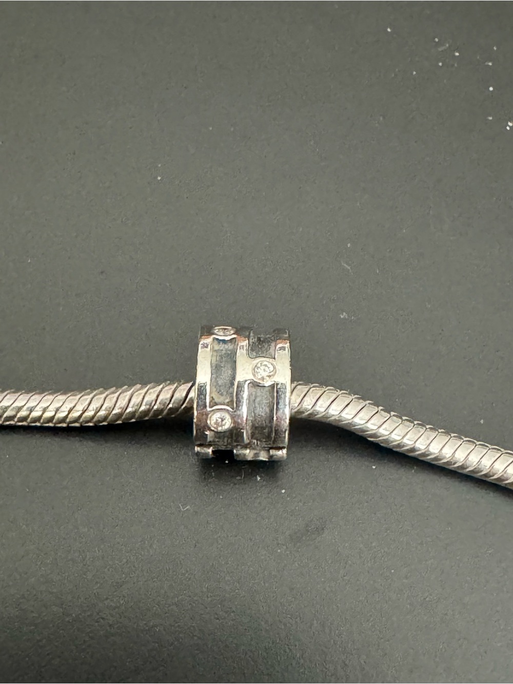 Pandora Retired Sparkling Clip Charm 925 Sterling Silver & Cubic Zirconia Stones